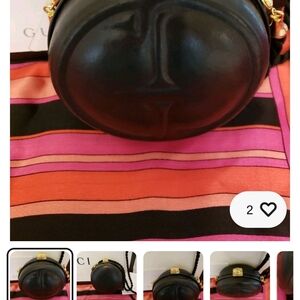 Gucci ULTRA RARE MICRO GG Black Round Leather Bag